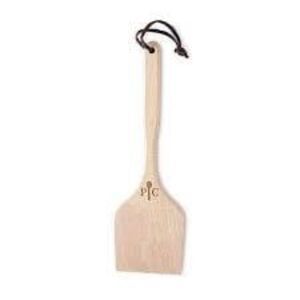 Pampered Chef Wooden Oak Wood Leather Strap Hang Grill Scraper Spatula